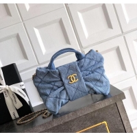Market Sells Chanel Quilted Denim Mini Bow Bag AS5849 Light Blue 2025