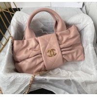 Classic Cheap Chanel Shiny Lambskin Mini Bow Bag AS5849 Light Pink 2025