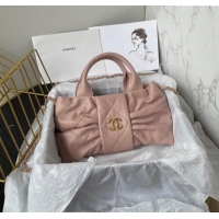 Classic Cheap Chanel Shiny Lambskin Mini Bow Bag AS5849 Light Pink 2025