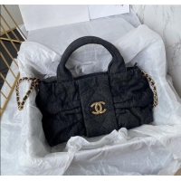 Best Price Chanel Denim Mini Bow Bag AS5849 Black 2025