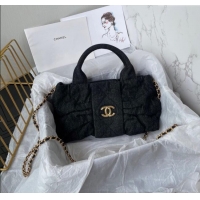 Best Price Chanel Denim Mini Bow Bag AS5849 Black 2025