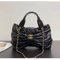 Modern Classic Chanel Shiny Lambskin Bow Bag AS5851 Black 2025