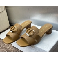 Durable Dior 30 Montaigne Heel Slides Sandal 4.5cm in Calfskin Leather Brown DR082205 0822094