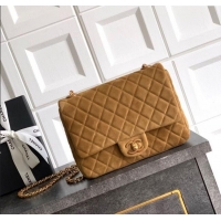 Buy New Cheap Chanel Suede Flap Bag CH101103 Brown 2025