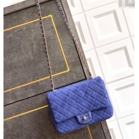 Buy Fashionable Chanel Suede Flap Bag CH101103 Royal Blue 2025