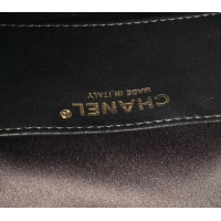 Good Quality Chanel Shiny Lambskin Shopping Bag with Pockets AS5740 Black 2025