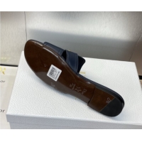 Unique Style Dior 30 Montaigne Flat Slides Sandal in Calfskin Leather Deep Blue DR082205 0822100