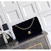 Best Price Chanel Velvet Classic 11.12 Flap Handbag A01112 Black 2025