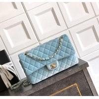 Sophisticated Chanel Velvet Classic 11.12 Flap Handbag A01112 Lake Blue 2025