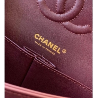 Top Quality Chanel Velvet Classic 11.12 Flap Handbag A01112 Dark Burgundy 2025