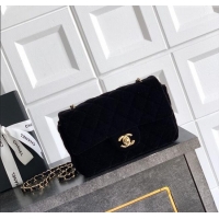 Inexpensive Chanel Velvet Classic Mini Flap Handbag A69900 Black 2025