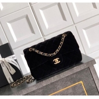 Fashion Discount Chanel Velvet Classic Small Flap Handbag A01113 Black 2025