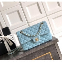 Market Sells Chanel Velvet Classic Small Flap Handbag A01113 Lake Blue 2025