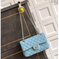 Market Sells Chanel Velvet Classic Small Flap Handbag A01113 Lake Blue 2025