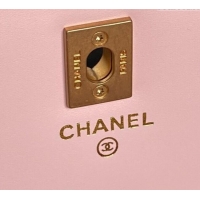 Best Quality Chanel Grained Shiny Calfskin Clutch with chain and Top Handle AP4798 Light Pink 2025
