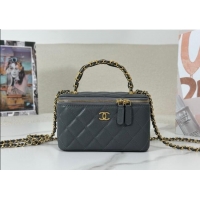 ​Discount Chanel Grained Shiny Calfskin Long Vanity Case with Chain and Top Handle A96161 Light Pink 2025