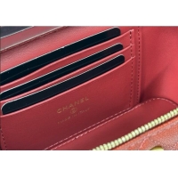Low Price Chanel Grained Shiny Calfskin Long Vanity Case with Chain and Top Handle A96161 Red 2025