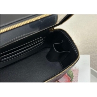 Inexpensive Chanel Grained Shiny Calfskin Long Vanity Case with Chain and Top Handle A96161 Black 2025