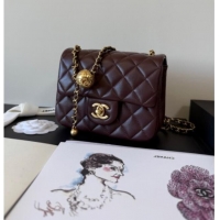 New Style Chanel Lambskin Mini Flap Bag with Metal Ball AS1786 Dark Burgundy 2025