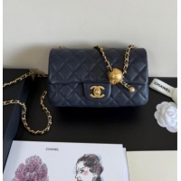 Buy Discount Chanel Lambskin Leather Small Flap Bag with Metal Ball AS1787 Dark Blue 2025