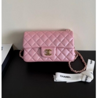 Buy Fashionable Chanel Pearly Caviar-Grained Calfskin Classic Mini Flap Bag A01116 Pink 2025