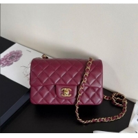 Best Product Chanel Caviar-Grained Calfskin Leather Classic Mini Flap Bag A01116 Burgundy/Gold 2025