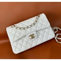Grade Quality Chanel Caviar-Grained Calfskin Leather Classic Small Flap Bag A01117 White/Gold 2025