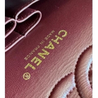New Fashion Chanel Caviar-Grained Calfskin Leather Classic Small Flap Bag A01117 Burgundy/Gold 2025