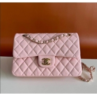 Shop Discount Chanel Caviar-Grained Calfskin Leather Classic Small Flap Bag A01117 Light Pink/Gold 2025