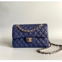 Top Quality Chanel Caviar-Grained Calfskin Leather Classic Small Flap Bag A01117 Blue 2025