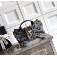 Famous Brand Chanel Quilted Denim Mini Bow Bag AS5849 Grey 2025