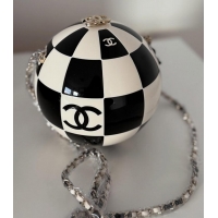 Buy Specials Chanel Sphere Minaudiere Evening Bag CH0704 Black/White 2025