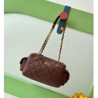 Good Product Chanel Lambskin Small Bowling Bag AS5792 Burgundy 2025