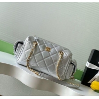 Good Looking Chanel Grained Calfskin Small Bowling Bag AS5792 Silver 2025