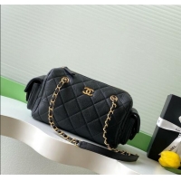 Grade Quality Chanel Grained Calfskin Small Bowling Bag AS5792 Black 2025