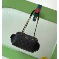 Grade Quality Chanel Grained Calfskin Small Bowling Bag AS5792 Black 2025