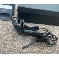 Sumptuous Saint Laurent Babylone Heel Sandals 9.5cm in Lambskin Leather Black 0825089