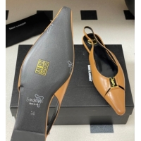 Purchase Saint Laurent Babylone Flats Slingback in Shiny Calfskin Yellow 0825096