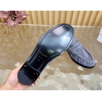 Grade Quality Saint Laurent Le Loafers Mules in Suede Grey 0825100