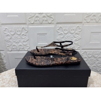 Top Quality Saint Laurent Cassandra Flat Thong Sandals in Leopard Print 0825131