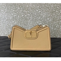 Best Quality Valentino VLogo Signature Shoulder bag in Soft Grained Calfskin 0119 Beige Yellow 2024