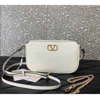 Grade Design Valentino Mini VLogo Signature Calfskin Crossbody Bag VLTN079 White 2024