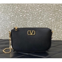Well Crafted Valentino Mini VLogo Signature Calfskin Crossbody Bag VLTN079 Black 2024