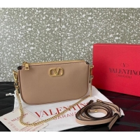 Good Taste Valentino Mini VLogo Signature Calfskin Crossbody Bag VLTN079 Light Pink 2024
