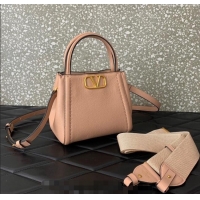 Well Crafted Valentino Alltime Small Handbag in Grainy Calfskin 0288S Light Pink 2024