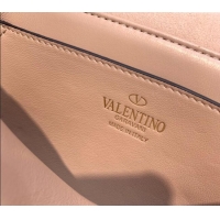 Most Popular Valentino One Stud Denim Bag with Crystals and Chain 0099 Light Pink 2024