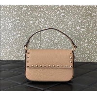 Top Grade Valentino Rockstud Grainy Calfskin Pouch Mini Bag VLTN077 Beige 2024