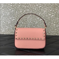 Affordable Price Valentino Rockstud Grainy Calfskin Pouch Mini Bag VLTN077 Pink 2024