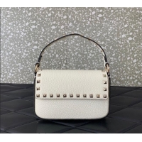 Grade Design Valentino Rockstud Grainy Calfskin Pouch Mini Bag VLTN077 White 2024