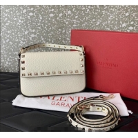Grade Design Valentino Rockstud Grainy Calfskin Pouch Mini Bag VLTN077 White 2024